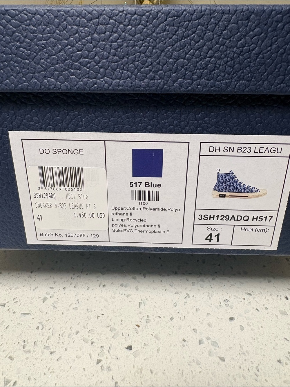Dior Blue Jacquard High-Top Sneakers SNEAKER M-B23 LEAGUE HT - Picture 7 of 7